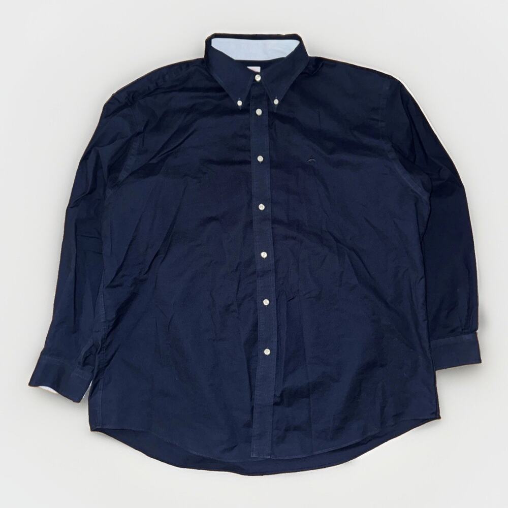 Brooks Brothers Madison Fit Button Up Shirt Navy Blue 2XL 28x32
